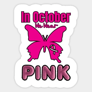 In October we wear pink Sticker